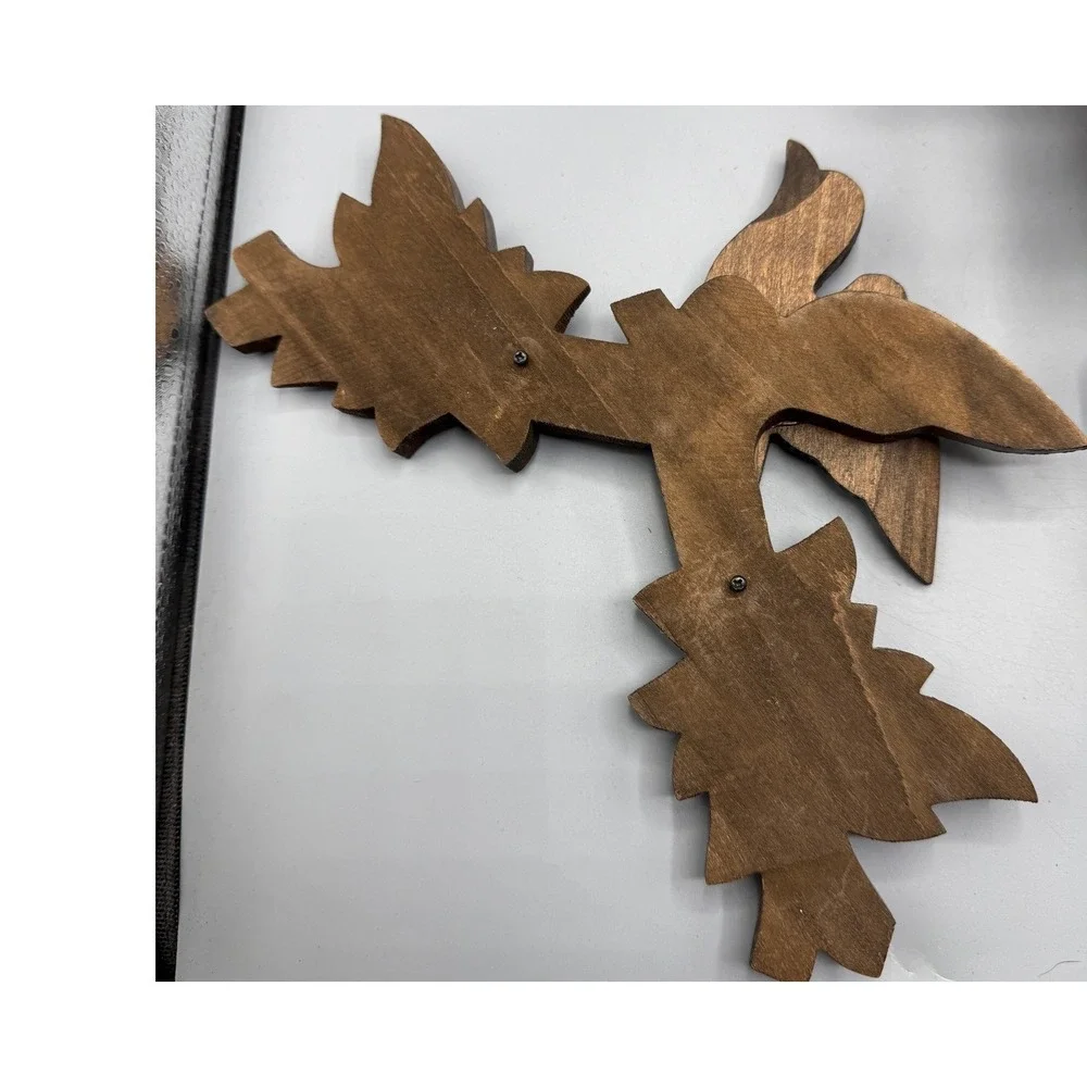 Vtg Black Forest German Wood Cuckoo Clock Carved Leaves Bird Parts Repair Only